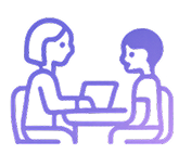 One-on-one speech therapy sessions icon